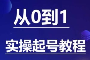 石野·小白起号实操教程，掌握各种起号的玩法技术，了解流量的核心