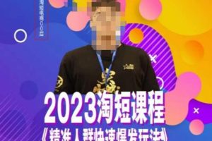 文涛·2023淘短精准人群快速爆发玩法，快速高效自创视频及全店运营思维