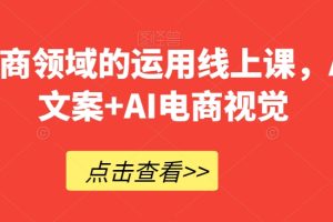 AI在电商领域的运用线上课，AI电商文案+AI电商视觉