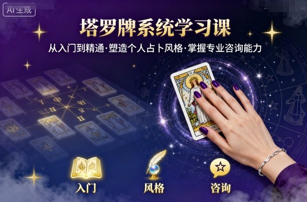 塔罗牌系统学习课,助你从入门到精通,塑造个人占卜风格,掌握专业咨询能力插图 塔罗牌系统学习课,助你从入门到精通,塑造个人占卜风格,掌握专业咨询能力