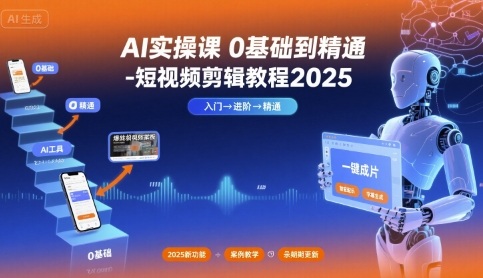 AI实操课0基础到精通-短视频剪辑教程2025插图 AI实操课0基础到精通-短视频剪辑教程2025