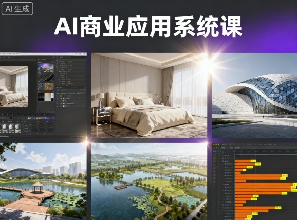 AI商业应用系统课,室内-软装-建筑-景观,智能设计+效果图+动画画实战插图 AI商业应用系统课,室内-软装-建筑-景观,智能设计+效果图+动画画实战