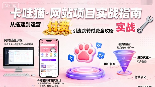 卡哇猫·网站项目,网站搭建与运营以及引流跳转付费插图 卡哇猫·网站项目,网站搭建与运营以及引流跳转付费