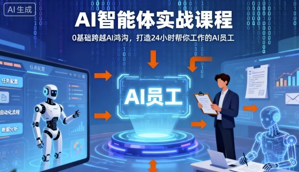 Ai智能体实战课程,0基础跨越Ai鸿沟,打造24小时帮你工作的Ai员工,打破常规,以实战定义Ai插图 Ai智能体实战课程,0基础跨越Ai鸿沟,打造24小时帮你工作的Ai员工,打破常规,以实战定义Ai