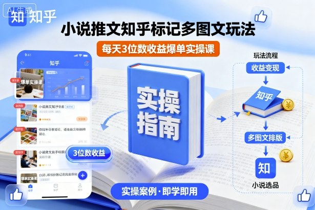 小说推文知乎标记多图文玩法,每天3位数收益爆单实操课插图 小说推文知乎标记多图文玩法,每天3位数收益爆单实操课