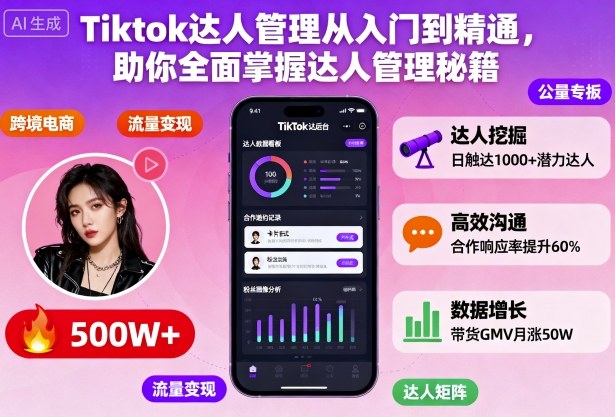 Tiktok达人管理从入门到精通,助你全面掌握达人管理秘籍插图 Tiktok达人管理从入门到精通,助你全面掌握达人管理秘籍