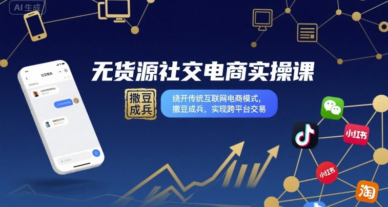 无货源社交电商实操课,绕开传统互联网电商模式,撒豆成兵,实现跨平台交易插图 无货源社交电商实操课,绕开传统互联网电商模式,撒豆成兵,实现跨平台交易