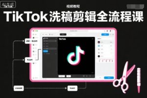 TikTok洗稿剪辑全流程课，PR洗稿剪辑全流程，TK洗稿运营课